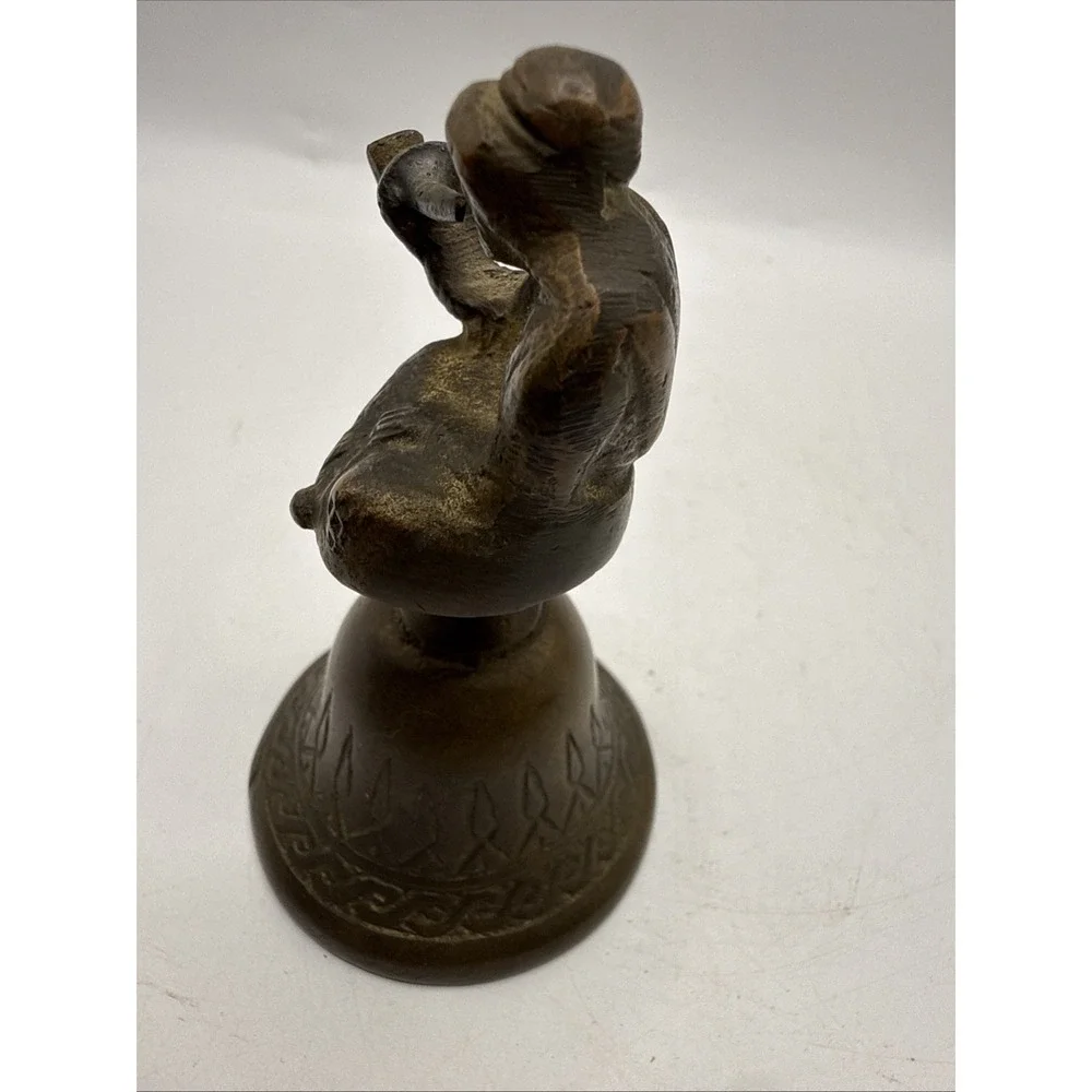 Vintage Antique Brass‎ Bell Monk Smoking Pipe RARE